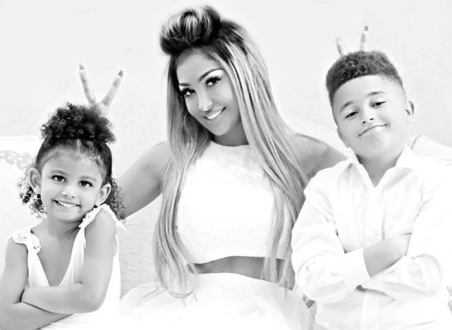 Angel Brinks with her son Azari and daughter Amina Evans.
