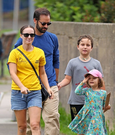 Aleph Portman-Millepied and His Sister, Amalia Millepied Along WithTheir Parents, Natalie Portman and Benjamin Millepied