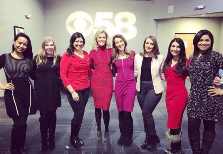 Natalie Shepherd celebrating women's day with her WDJT CBS 58 female co-workers. What is Natalie's real age?