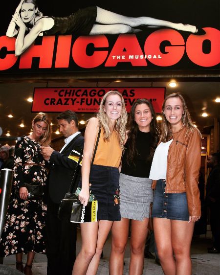 Kacey Bowen with her mates at Chicago the Musical on Broadway. 