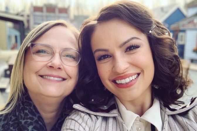 Image: The Canadian actress, singer Kayla Wallace (right) with her mother Morrie Wallace.