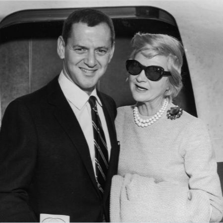 Heather Harlan's late husband, Tony Randall and his first wife, Florence Gibbs, pose before boarding a TWA Starstream flight for London, JFK International Airport, New York City on 29th June 1964. Did Heather Randall remarry?