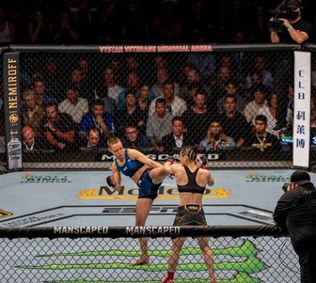 Weili Zhang and Rose Namajunas On the Button at UFC261