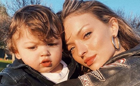 Francesca Eastwood With Her Son,Titan Wraith Eastwood, 2 