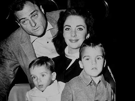 Elizabeth Taylor and Michael Wilding With Their Sons, Michael Jr. and Christopher.