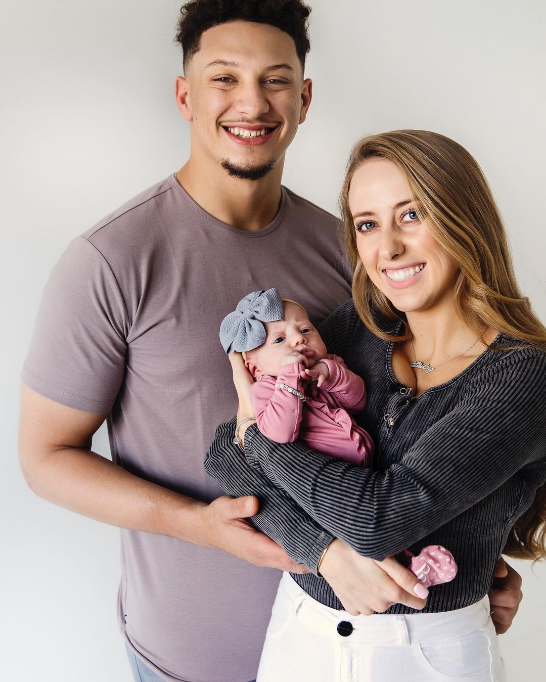 Mia's brother, Patrick with his wife and cutest baby girl, Sterling Skye Mahomes.