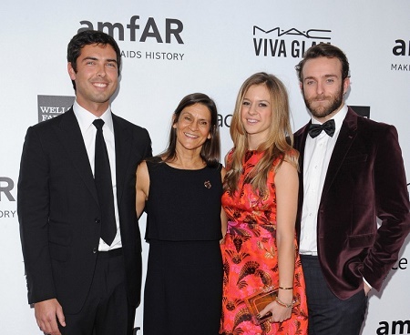 Aileen Getty With Her Sons, Andrew Wilding, Caleb Wilding, and Alexandra Wilding