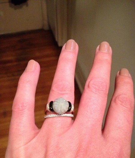 Steve Damstra's Fiance, Paget Brewster Showing Off Her Engagement Ring