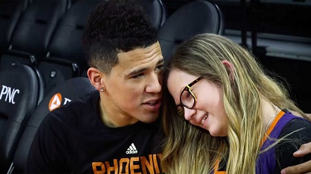 Devin Booker With His Younger Sister, Mya Powell