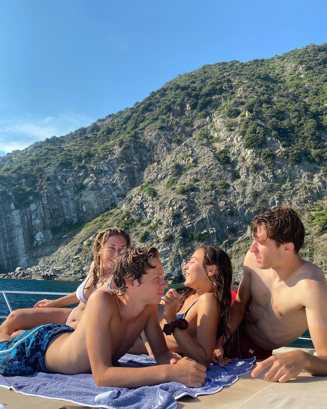 Francesca Lombardi (at the back) enjoying her holiday with three kids.
