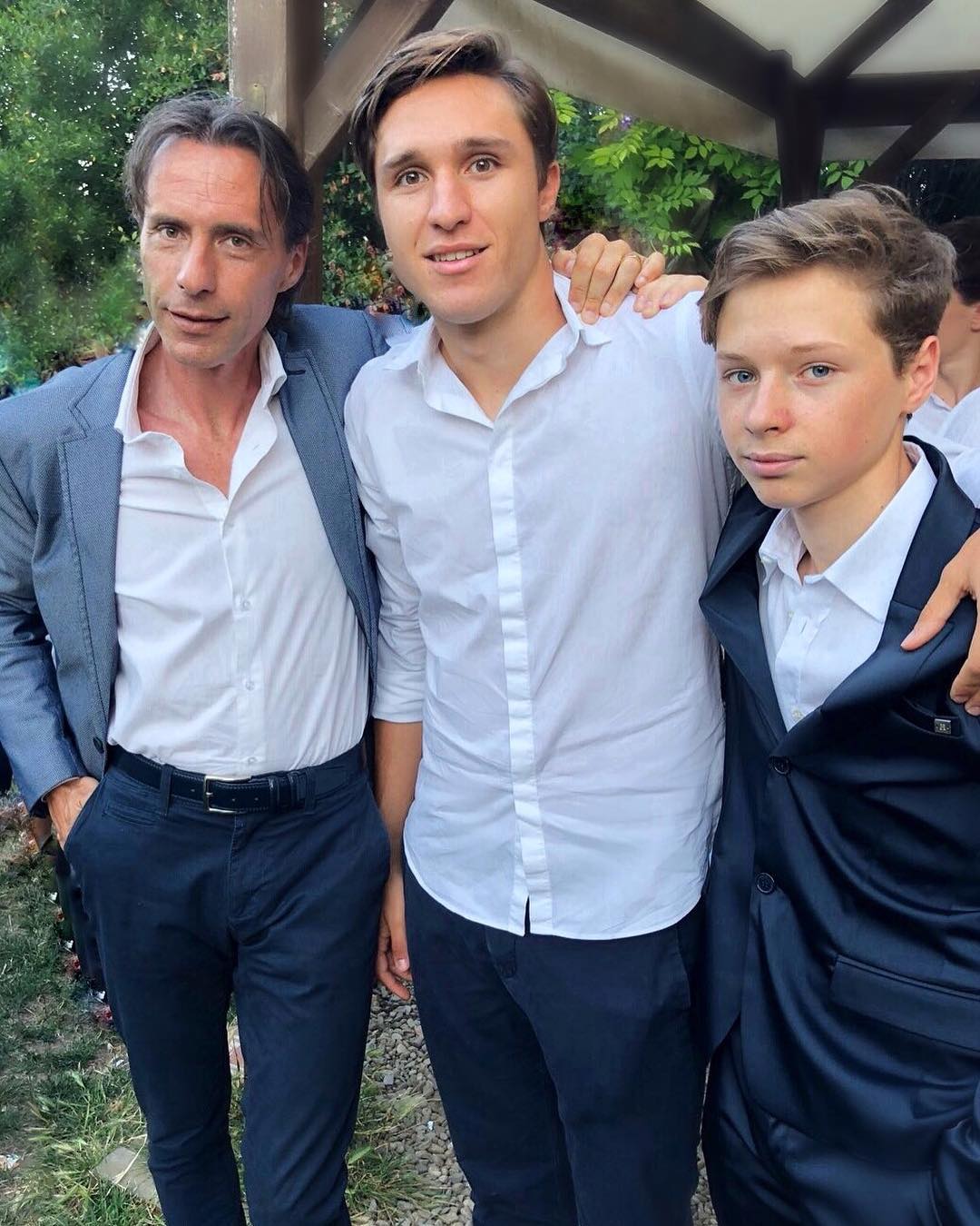 Enrico Chiesa with his two son, Lorenzo Chiesa and Federico Chiesa.