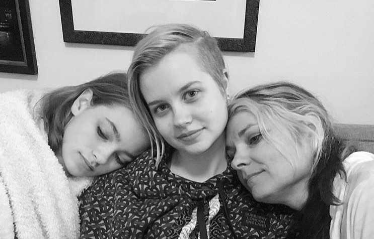 Angourie Rice with her mom and younger sister.
