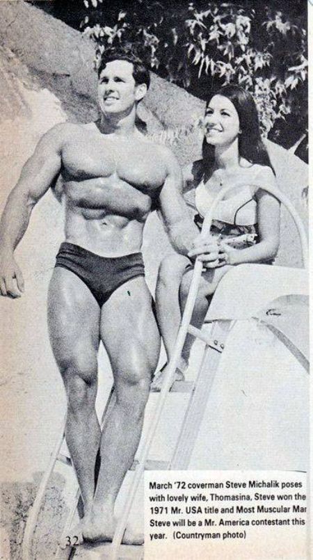  Steve Michalik and his childhood sweetheart turned wife, Thomasina Michalik during the 1971 Mr. USA title competition. What does Steve's wife, Thomasina do for a living?