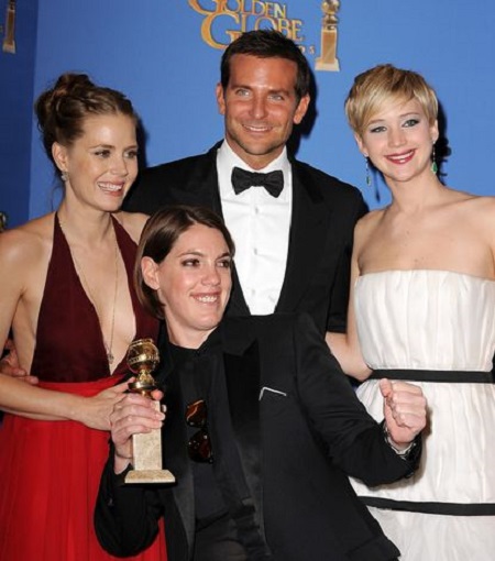 Hollywood Powerful Producer, Megan Ellison at Golden Globe Award With Amy Adams, Bradley Cooper and Jennifer Lawrence