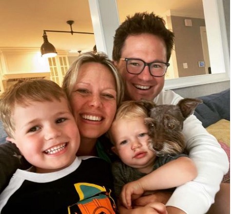 Brian Fichera and Dylan Dreyer With Their Sons, Calvin and Oliver Fichera