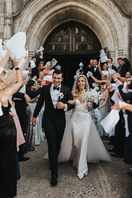 Josh Swickard and his partner-turned fiancee, Lauren Swickard walking down the aisle. How did Josh met his wife, Lauren?