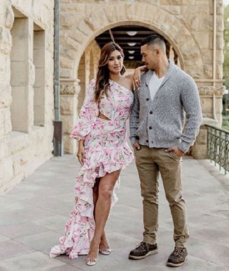 Maria Medina with her fiance-turned-husband Justin.