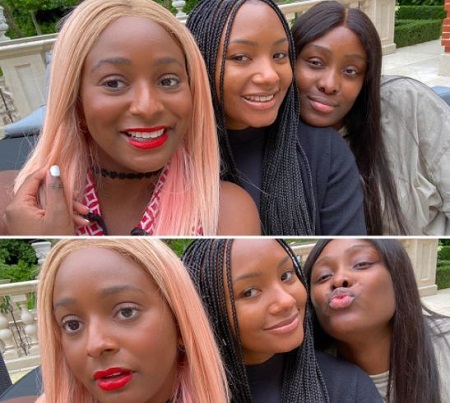 DJ Cuppy (left) with her sister Temi Otedola (middle) and Tolani Otedola.