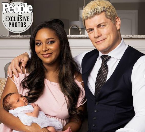  Cody Rhodes with his wife Brandi Rhodes and newly born daughter Liberty Rhodes.