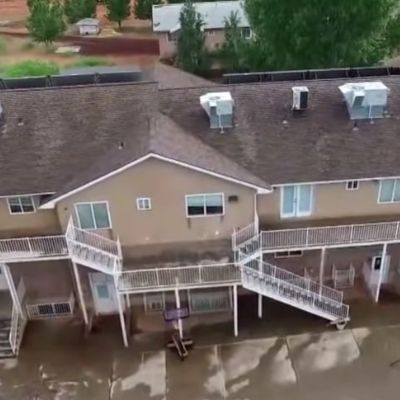 The house is two stories but has a huge land.