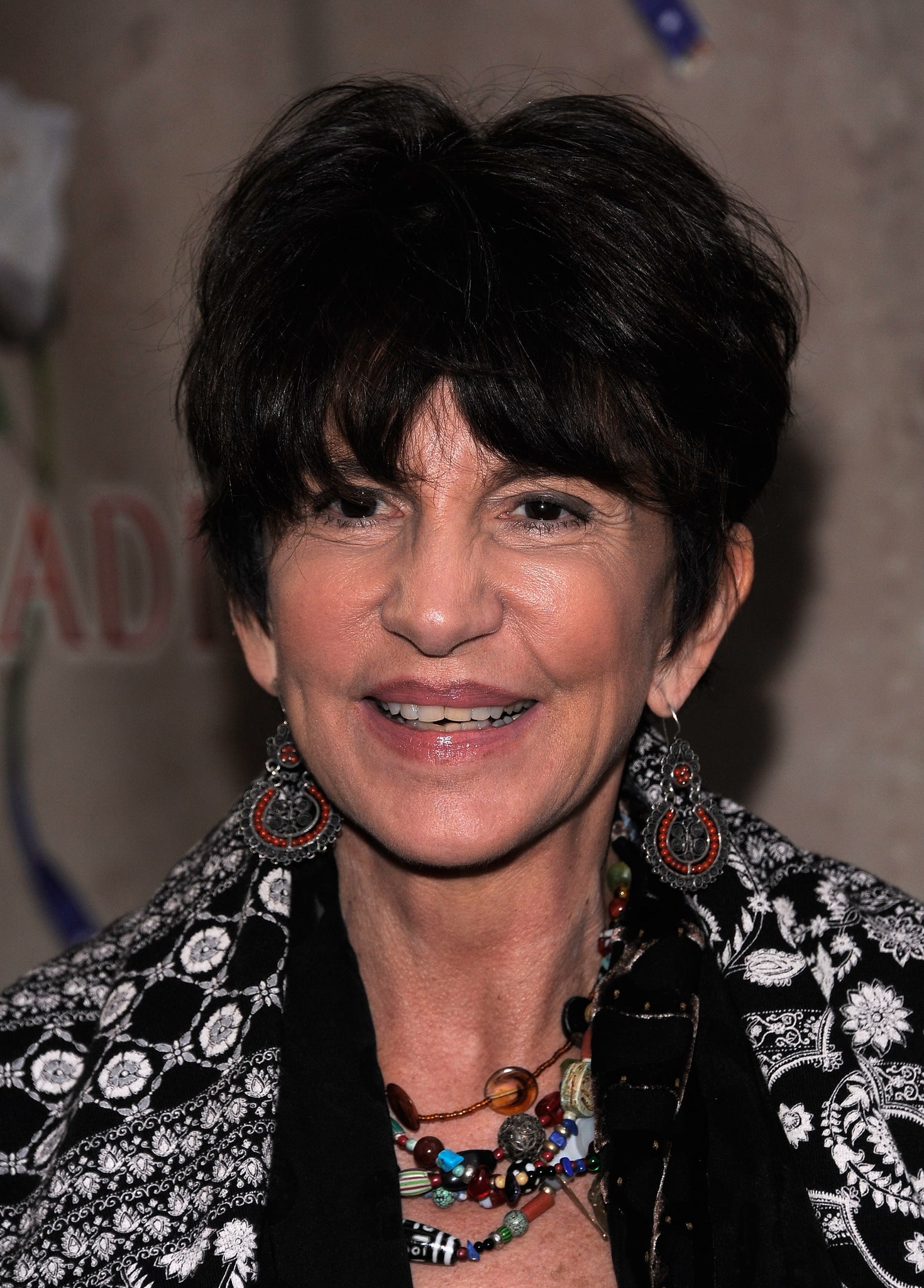 Mercedes Ruehl in a smiley face