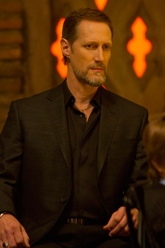 Christopher Heyerdahl was captured in a black coat and shirt