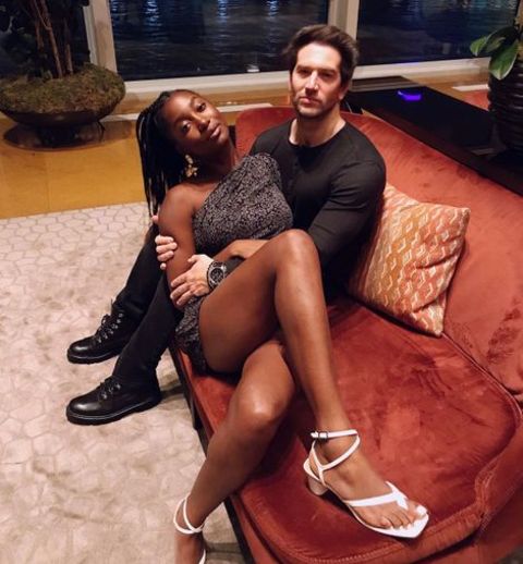Mauna Traore was captured with her boyfriend Luke Roberts in his laying on his lap