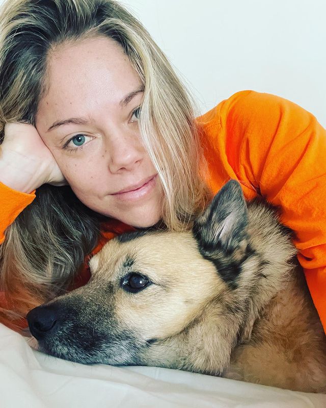 Alexa Rosenberg with her her dog Bearth