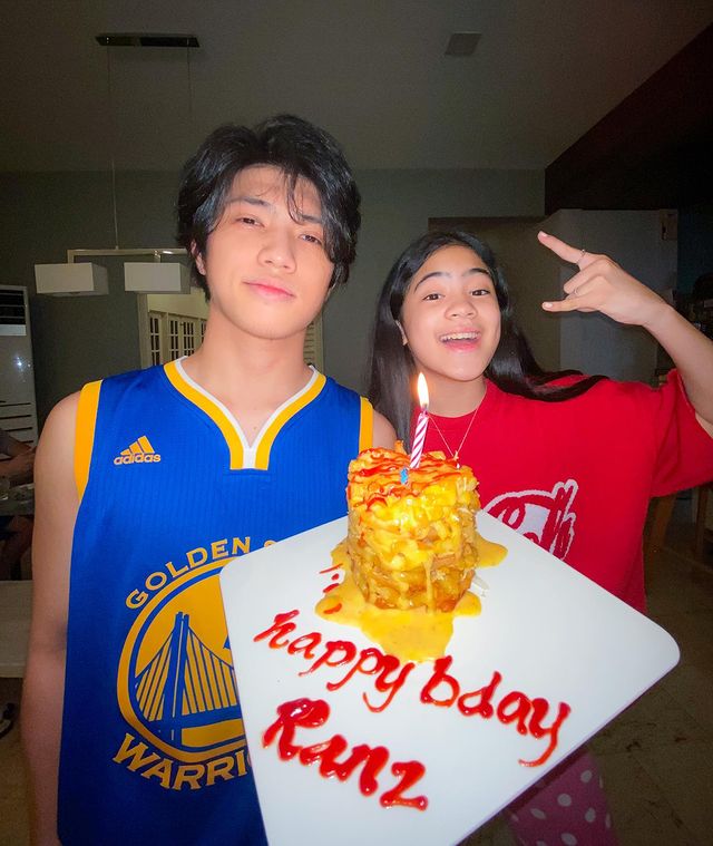 Elcid Evidente's  daughter Niana Guerrero  and son Ranz Kyle celebrating his birthday together