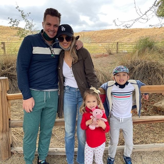 Marnette Patterson posing for the picture with her husband James Verzino and two son London Verzino and Hudson Verzino wearing sunglasses.