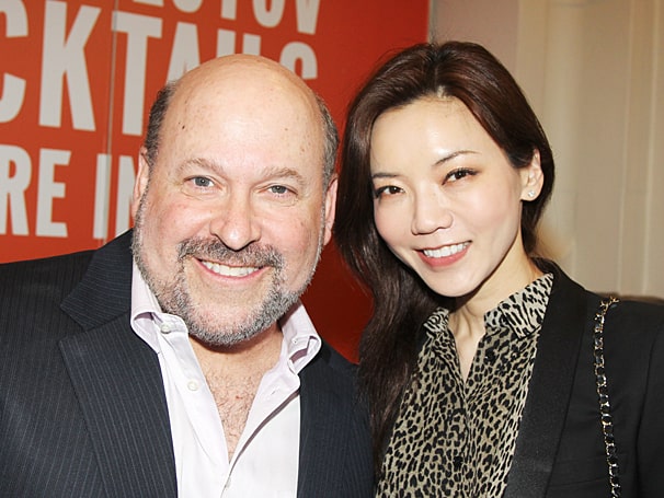 Frank Wildhorn was captured in a smiley face with his wife Yōka Wao