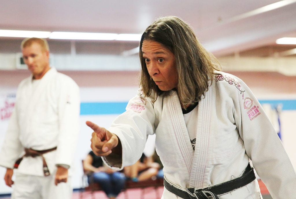 AnnMaria De Mars  was captured wearing dress of Judo 