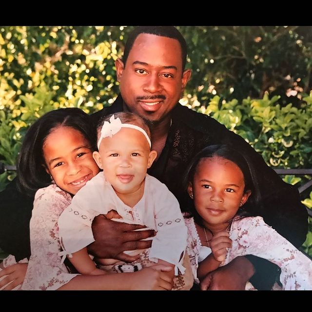 Shamicka Gibbs, ex-husband, Martin Lawrence posing with their daughters, Lyanna Faith, Amara Trinity and Jasmin Page.