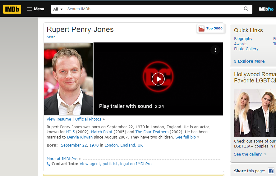 Screenshot of Rupert Penry-Jones IMDb page.