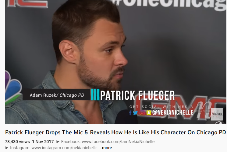 Screenshot of Patrick Flueger's Interview