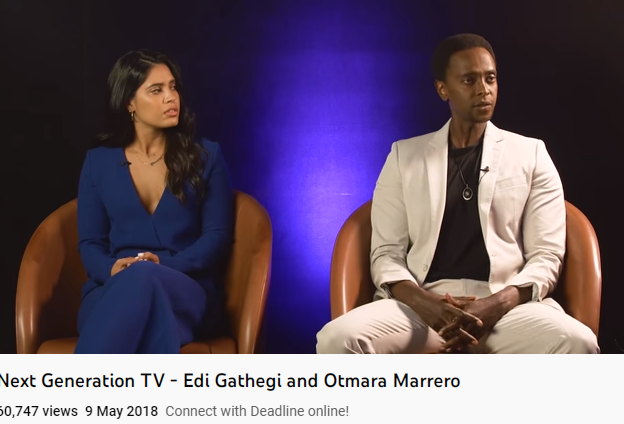 Screenshot of Edi Gathegi and Otmara Marrero's interview