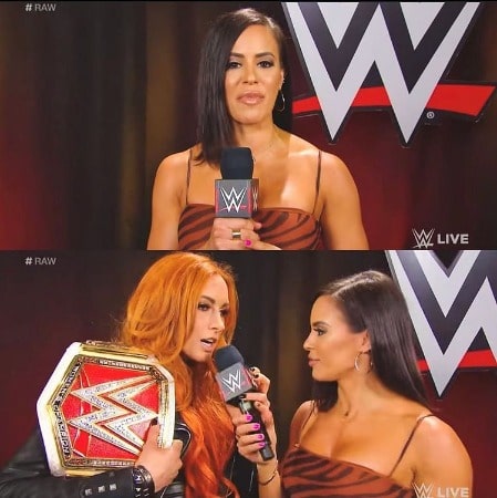 Charly Arnolt interviewing WWE Diva's Champion in WWE Raw