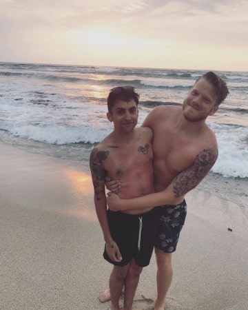 Scott Hoying and his best friend Mich Grassi enjoying in a beach 