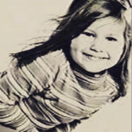 Black and white childhood photo of cute baby Nancy Mckeon 