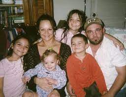 Russell Hantz with his ex-wife Melaine Hantz and four children including two twin sisters Hannah and Hailey Hantz 
