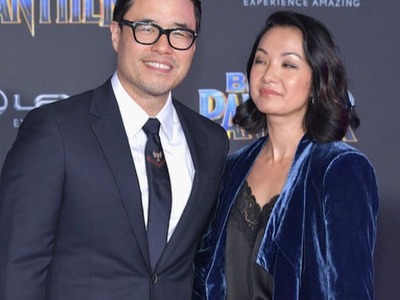 Jae Suh Park and her beau Randall Park in the premier of Black Panther.
