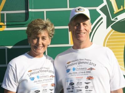 Both Darla Leigh Pittman Rodgers and Edward Wesley Rodgers are wearing a matching Lakeshore weekend white tees.