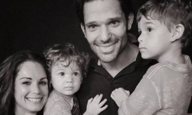 Cassandra Leppan with her husband and sons.