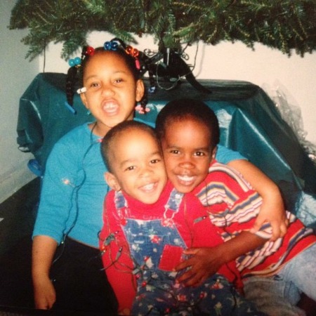 Darius Benson with his brother Cameron Benson and sister Alexis Benson during childhood.