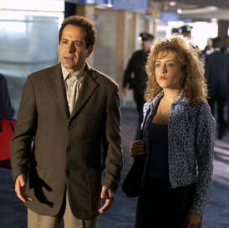 Bitty Schram with the cast Tony Shalhoub of the TV Series Monk. 