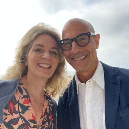 Stanley Tucci and his current wife, Felicity Blunt.