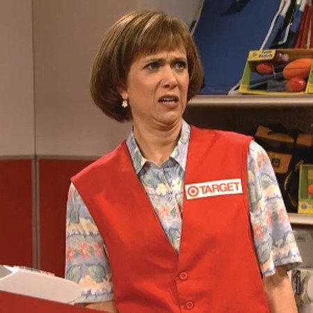 Kristen Wiig's character as Target Lady in Saturday Night Live. 