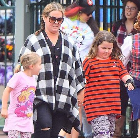 Ben Falcone's wife Melissa McCarthy with their daughter Vivian Falcone and Georgette Falcone.