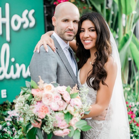 The marriage ceremony picture of Stephanie Beatriz and Brad Hoss.