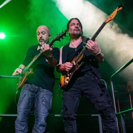 Fher Olvera with his band Maná at a concert in Climate Pledge Arena.